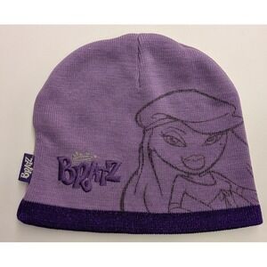 Vintage Y2k Purple Bratz Knit Embroidered Beanie